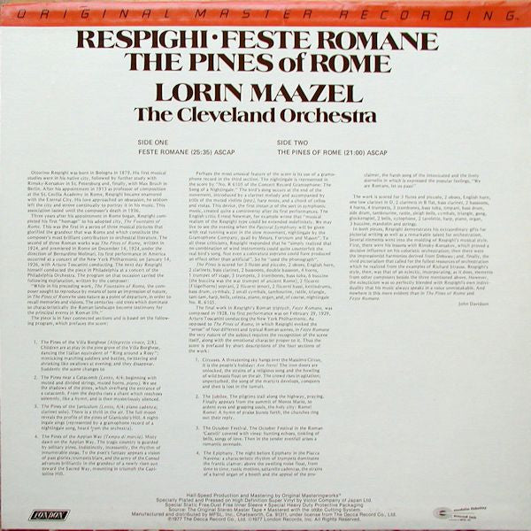 Ottorino Respighi - Feste Romane / The Pines Of Rome // Vinyl Record