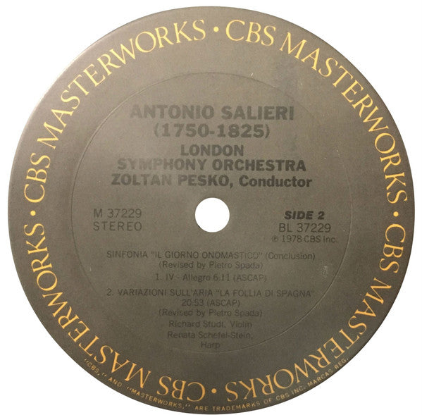 Antonio Salieri - Sinfonia "Il Giorno Onomastico" / Sinfonia Veneziana / Variazioni Sull' Aria "La Follia Di Spagna" // Vinyl Record