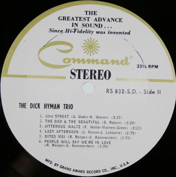 The Dick Hyman Trio - The Dick Hyman Trio // Vinyl Record