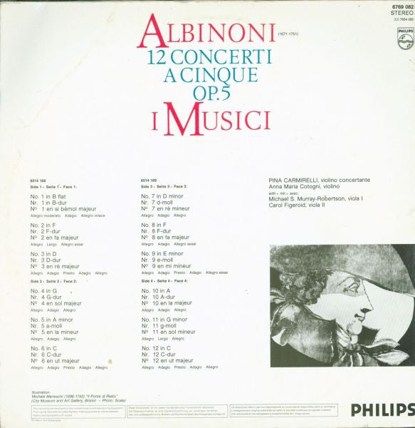 Tomaso Albinoni - 12 Concerti A Cinque Op. 5 // Vinyl Record