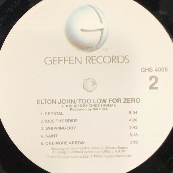Elton John - Too Low For Zero // Vinyl Record