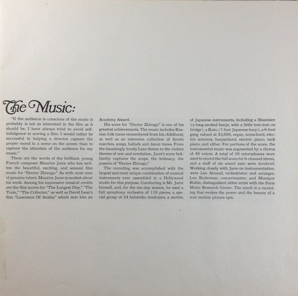 Maurice Jarre - Doctor Zhivago (Original Sound Track Album) // Vinyl Record