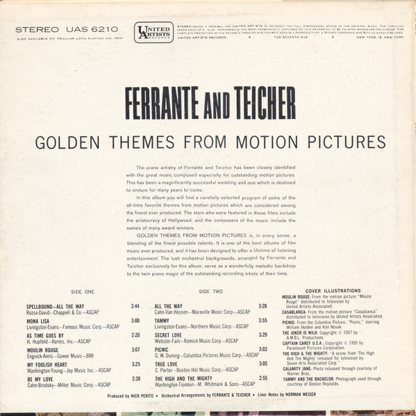 Ferrante & Teicher - Golden Themes From Motion Pictures // Vinyl Record