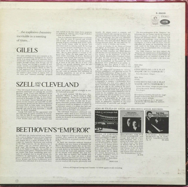 Emil Gilels - Beethoven's "Emperor" // Vinyl Record