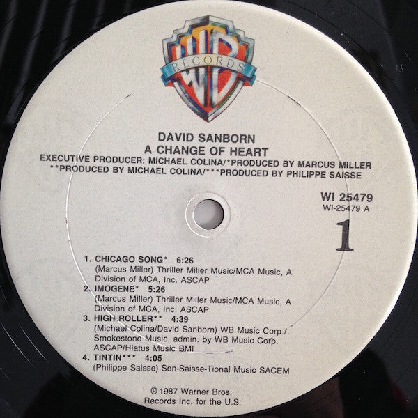 David Sanborn - A Change Of Heart // Vinyl Record
