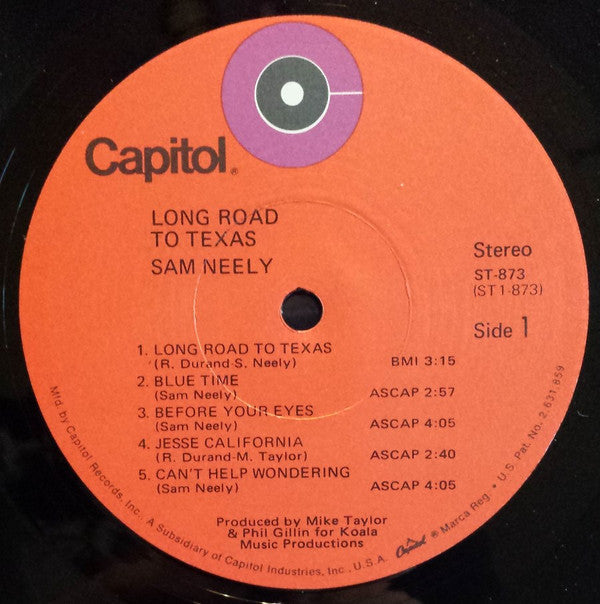 Sam Neely - Long Road To Texas // Vinyl Record