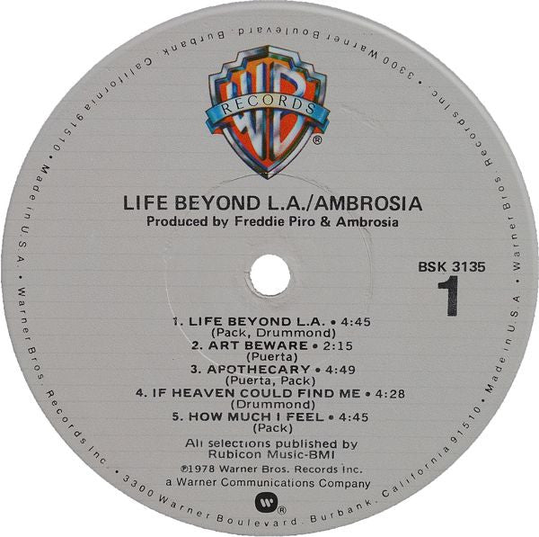 Ambrosia - Life Beyond L.A. // Vinyl Record