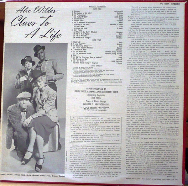 Christine Andreas - Alec Wilder - Clues To A Life // Vinyl Record