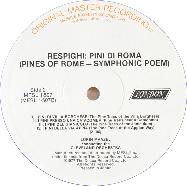Ottorino Respighi - Feste Romane / The Pines Of Rome // Vinyl Record