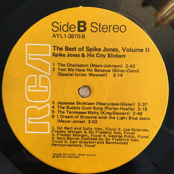 Spike Jones And His City Slickers - The Best Of Spike Jones Vol. 2 // Vinyl Record