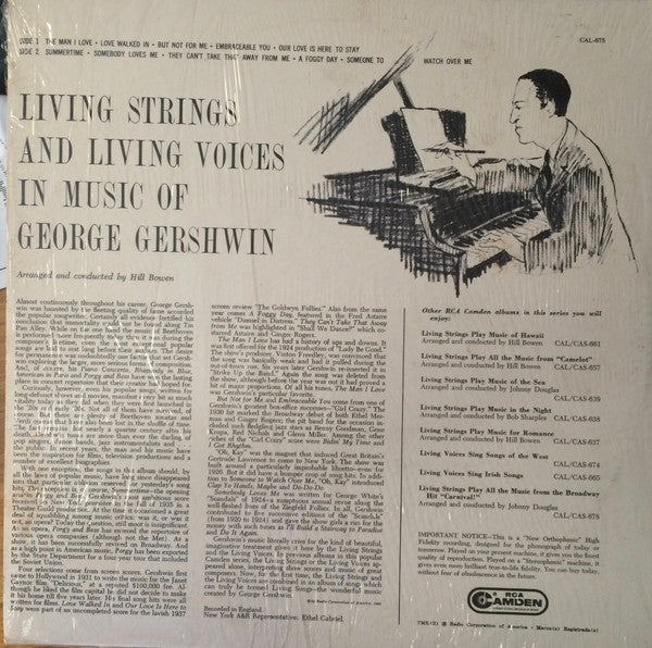 Living Strings - Living Strings & Living Voices In Music Of George Gershwin // Vinyl Record
