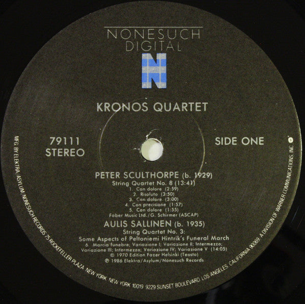 Kronos Quartet - Kronos Quartet // Vinyl Record / Original cellophane