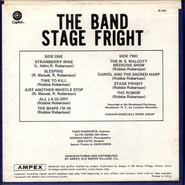 The Band - Stage Fright // Reel-To-Reel Tape / Factory sealed