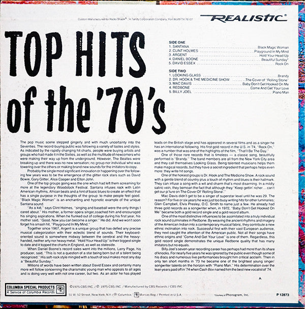 Various - Top Hits Of The '70's // Vinyl Record