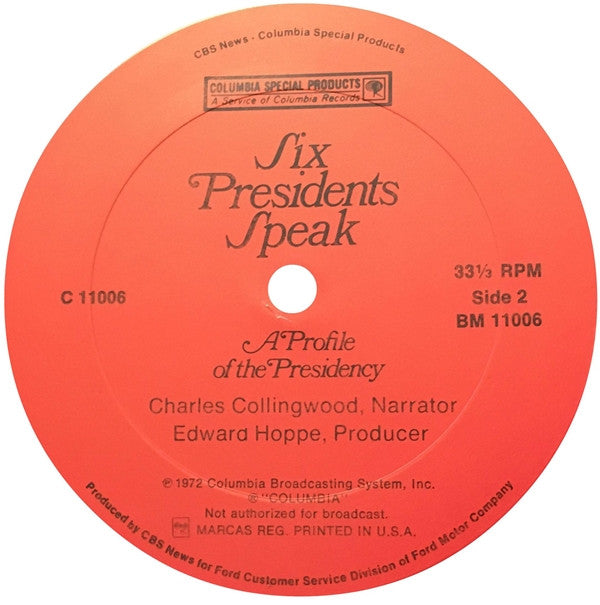 Various - Six Presidents Speak - A Profile Of The Presidency // Vinyl Record