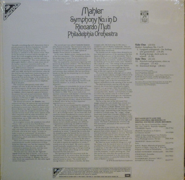 Gustav Mahler - Symphonie No. 1 In D // Vinyl Record / Factory sealed