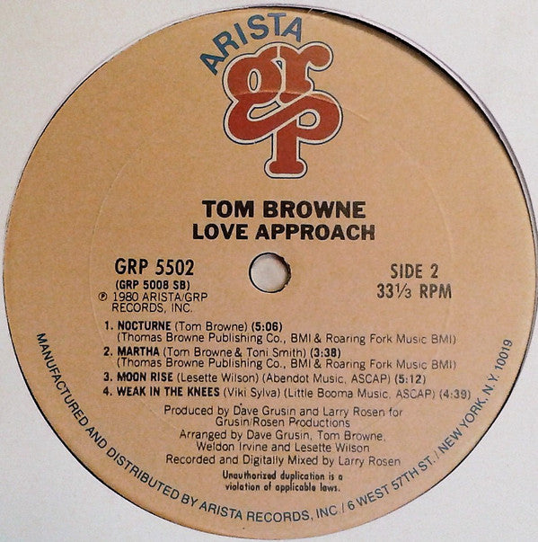 Tom Browne - Love Approach // Vinyl Record