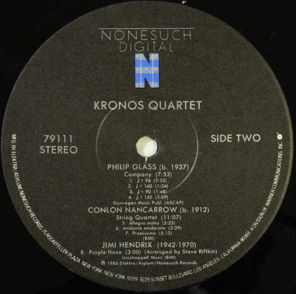 Kronos Quartet - Kronos Quartet // Vinyl Record / Original cellophane