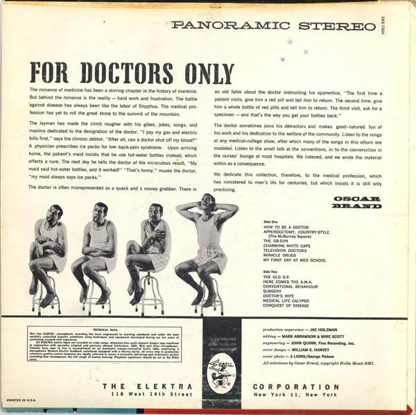 Oscar Brand - For Doctors Only // Vinyl Record