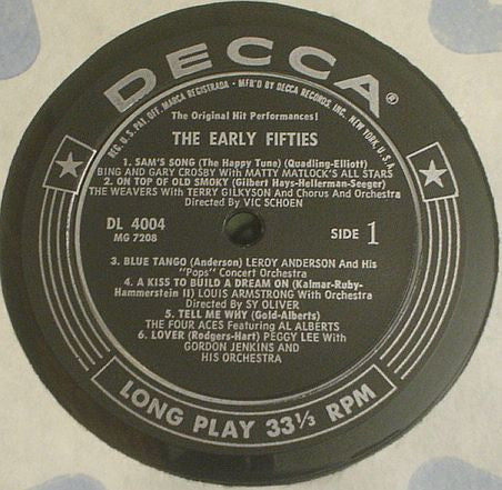 Various - The Original Hit Performances Of The Early Fifties // Vinyl Record