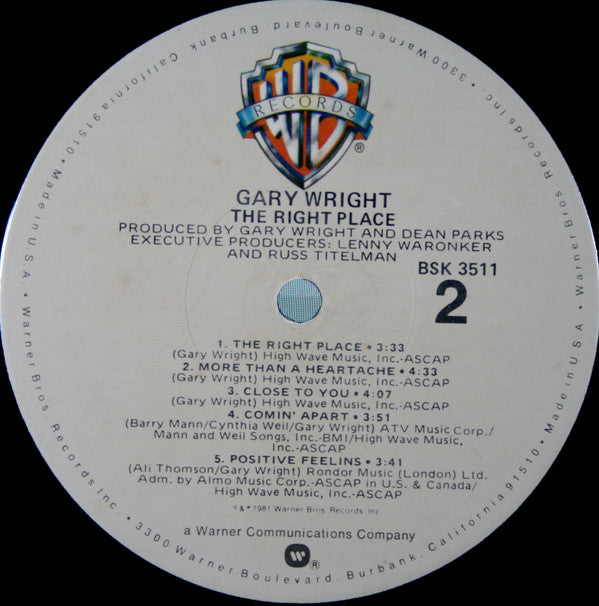 Gary Wright - The Right Place // Vinyl Record