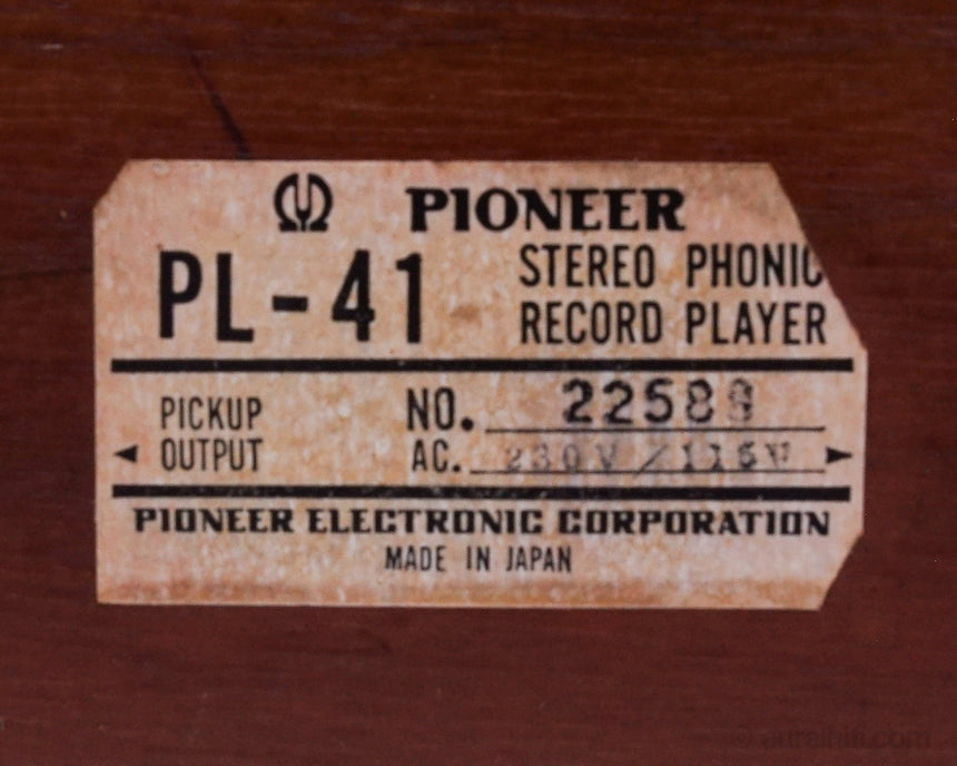 Vintage Pioneer PL-41 // Belt-Drive Turntable / Restored
