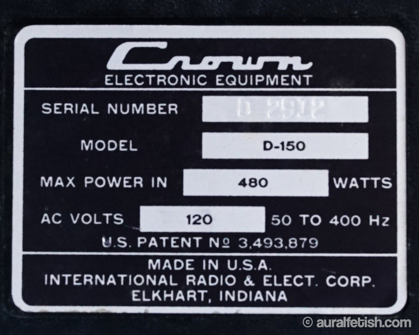 Vintage Crown D 150 // Solid-State Amplifier