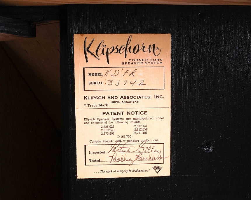 Vintage 1971 Klipschorn Speakers // Matching Serials / Complete Restoration / Full Crites Loadout