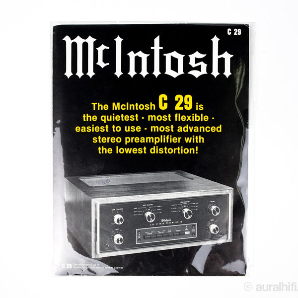 Vintage Mcintosh Advert // C 29 / Good Plus For Sale – AURAL HiFi