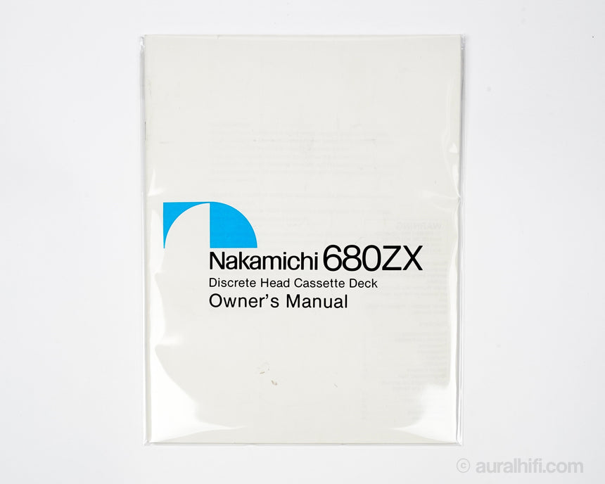 Vintage Nakamichi Owner's Manual // 680ZX / Very Good
